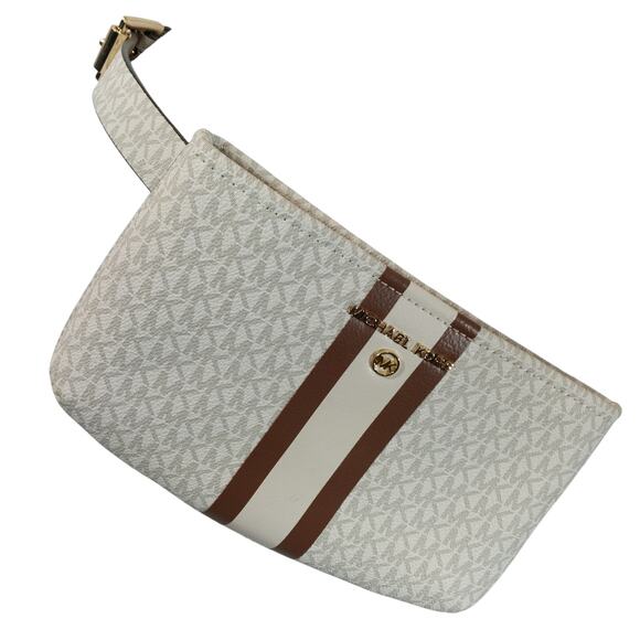 Michael Kors Handbags - NWOT! MICHAEL KORS! WHITE, GRAY, BROWN VEGAN LEATHER HIP PACK FANNY PACK, PURSE!